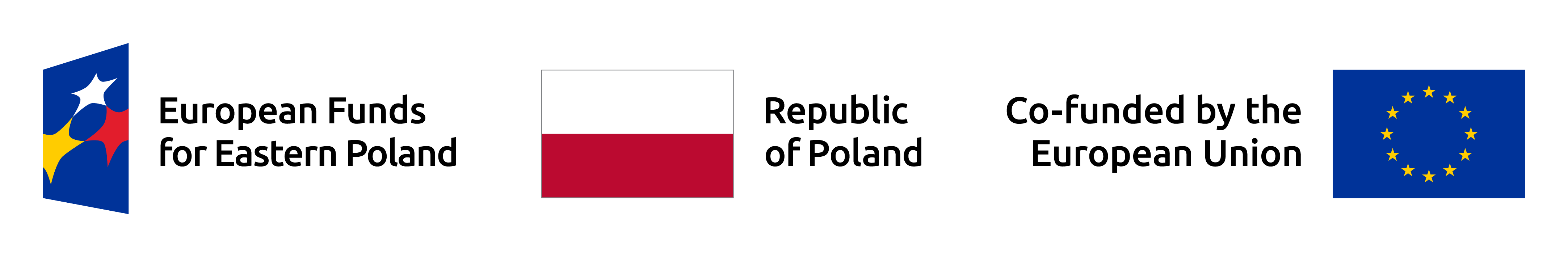 Logos der Europäischen Fonds für Ostpolen, der Republik Polen und der Europäischen Union